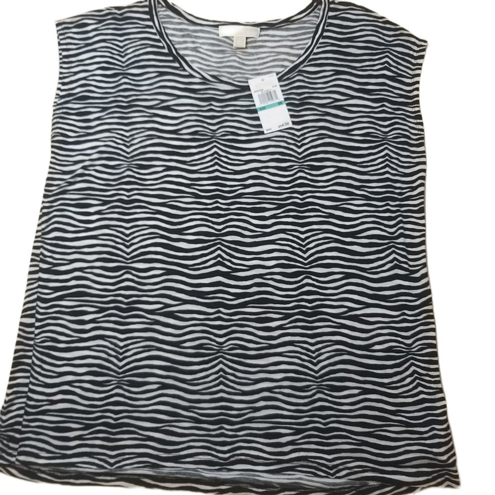 Plus Size Women's MICHAEL Michael Kors Zebra Print Elliptical Hem Top, Size 0X